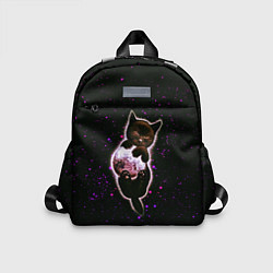 Детский рюкзак Котенок в космосе - звезды неон, цвет: 3D-принт