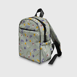 Детский рюкзак Простой цветочный принт на зеленом фоне, цвет: 3D-принт — фото 2