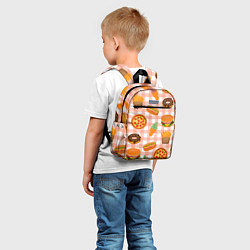 Детский рюкзак PIZZA DONUT BURGER FRIES ICE CREAM pattern, цвет: 3D-принт — фото 2
