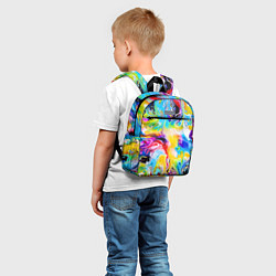 Детский рюкзак Неоновые всплески красок Лето Neon splashes of col, цвет: 3D-принт — фото 2