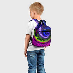 Детский рюкзак Разноцветная неоновая спираль Абстракция Multicolo, цвет: 3D-принт — фото 2