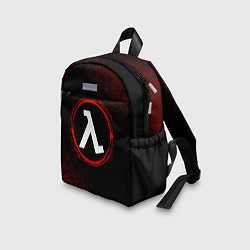 Детский рюкзак Символ Half-Life и краска вокруг на темном фоне, цвет: 3D-принт — фото 2