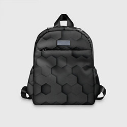 Детский рюкзак Чёрные 3D пластины black 3d plates плиты, цвет: 3D-принт