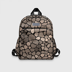Детский рюкзак Черно-коричневая текстура камня, цвет: 3D-принт