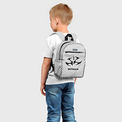 Детский рюкзак Символ Hitman на светлом фоне с полосами, цвет: 3D-принт — фото 2