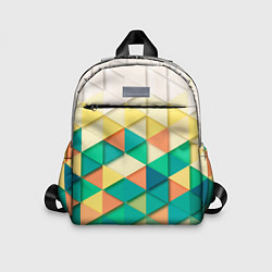 Детский рюкзак Цветные объемные треугольники, цвет: 3D-принт