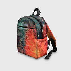 Детский рюкзак Зеленые и оранжевые завихрения, цвет: 3D-принт — фото 2
