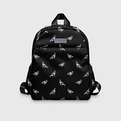 Детский рюкзак Голуби на черном паттерн, цвет: 3D-принт