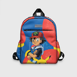 Детский рюкзак Эш Кетчум с другом Покемоном, цвет: 3D-принт