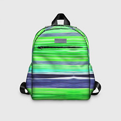 Детский рюкзак Сине-зеленые абстрактные полосы, цвет: 3D-принт