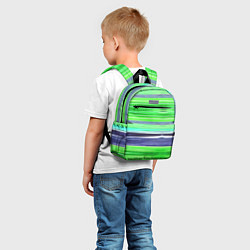 Детский рюкзак Сине-зеленые абстрактные полосы, цвет: 3D-принт — фото 2
