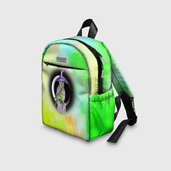 Детский рюкзак Сова-ведьма на зелено-желтом фоне, цвет: 3D-принт — фото 2
