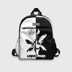 Детский рюкзак Linkin Park логотип черно-белый, цвет: 3D-принт