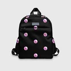 Детский рюкзак Розовые шары-бусинки на черном фоне, цвет: 3D-принт