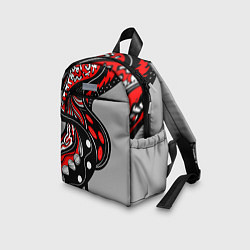 Детский рюкзак Красно-чёрные дудлы, цвет: 3D-принт — фото 2