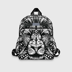 Детский рюкзак Черно белый Африканский Лев Black and White Lion, цвет: 3D-принт