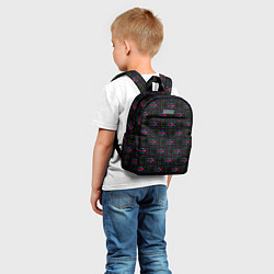 Детский рюкзак Яркие полосы на черном, цвет: 3D-принт — фото 2