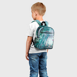 Детский рюкзак Абстрактные краски на холсте - Голубой, цвет: 3D-принт — фото 2