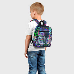 Детский рюкзак Ночной город - glitch, цвет: 3D-принт — фото 2
