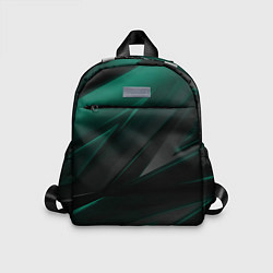 Детский рюкзак Бирюзовый черный фон, цвет: 3D-принт
