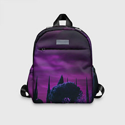Детский рюкзак Ночное сияние в тёмном лесу - Фиолетовый, цвет: 3D-принт