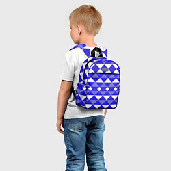Детский рюкзак Бело-синий геометрический узор, цвет: 3D-принт — фото 2