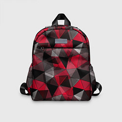 Детский рюкзак Красно-серый геометрический, цвет: 3D-принт