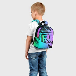 Детский рюкзак Roblox neon logo, цвет: 3D-принт — фото 2