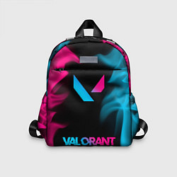 Детский рюкзак Valorant - neon gradient: символ сверху надпись сн, цвет: 3D-принт
