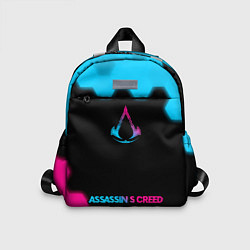 Детский рюкзак Assassins Creed - neon gradient: символ, надпись, цвет: 3D-принт