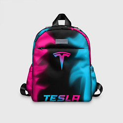 Детский рюкзак Tesla - neon gradient: символ, надпись, цвет: 3D-принт
