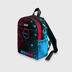 Детский рюкзак Nissan - neon gradient: символ, надпись, цвет: 3D-принт — фото 2