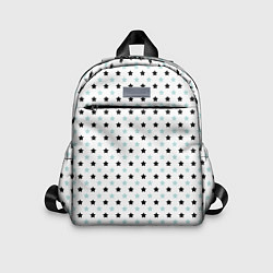 Детский рюкзак Бирюзовые, черные звезды на белом, цвет: 3D-принт
