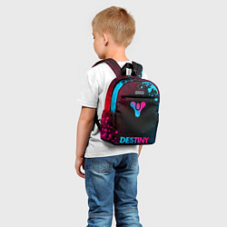 Детский рюкзак Destiny - neon gradient: символ, надпись, цвет: 3D-принт — фото 2