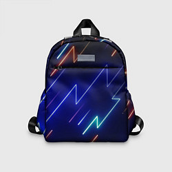 Детский рюкзак Неоновые изогнутые линии, цвет: 3D-принт