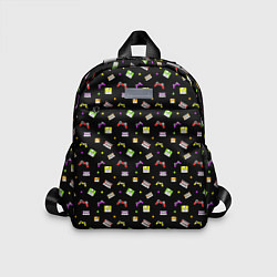 Детский рюкзак 90s pattern on black, цвет: 3D-принт