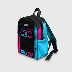 Детский рюкзак Audi - neon gradient: символ, надпись, цвет: 3D-принт — фото 2