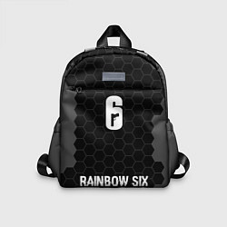 Детский рюкзак Rainbow Six glitch на темном фоне: символ, надпись, цвет: 3D-принт