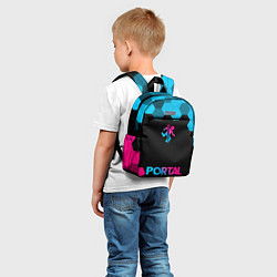 Детский рюкзак Portal - neon gradient: символ, надпись, цвет: 3D-принт — фото 2