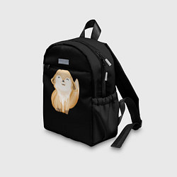 Детский рюкзак Лисёнок нежиться на чёрном фоне, цвет: 3D-принт — фото 2