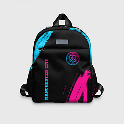 Детский рюкзак Manchester City - neon gradient: надпись, символ, цвет: 3D-принт