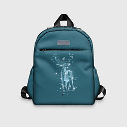 Детский рюкзак Деревья и снежинки в силуэте идущего оленя, цвет: 3D-принт