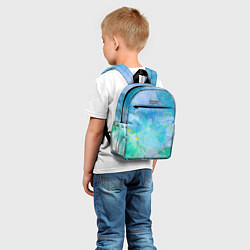 Детский рюкзак Мраморная лазурь с золотыми прожилками, цвет: 3D-принт — фото 2