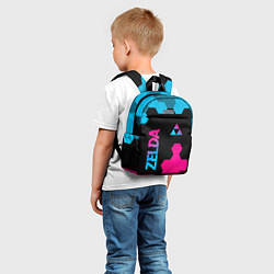 Детский рюкзак Zelda - neon gradient: надпись, символ, цвет: 3D-принт — фото 2