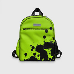 Детский рюкзак Чёрные кляксы на зелёном фоне