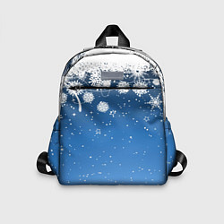 Детский рюкзак Снежный узор на синем фоне, цвет: 3D-принт