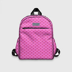 Детский рюкзак Геометрический современный розовый однотонный узор, цвет: 3D-принт