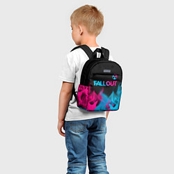 Детский рюкзак Fallout - neon gradient: символ сверху, цвет: 3D-принт — фото 2