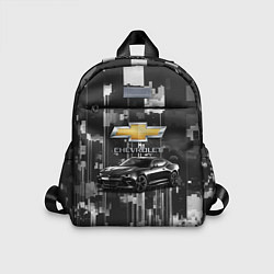 Детский рюкзак Чёрный брутальный Шевроле, цвет: 3D-принт