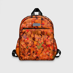 Детский рюкзак Оранжевые кубы в абстракции, цвет: 3D-принт